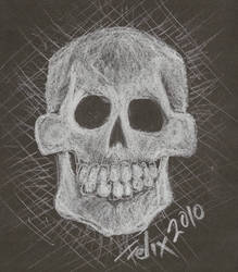 black paper skull