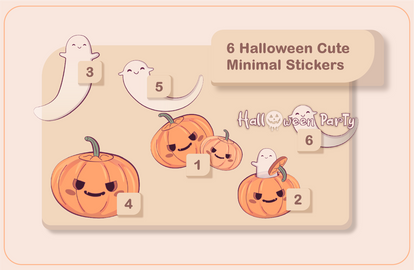 Halloween Cute Minimal Stickers for VTubers