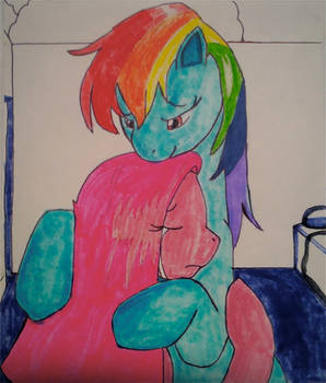 Rainbow Dash comforts Pinkie Pie