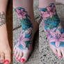 Floral coverup tattoo