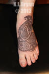 Permanent Henna foot tattoo