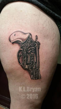 Smith and Wesson revolver tattoo