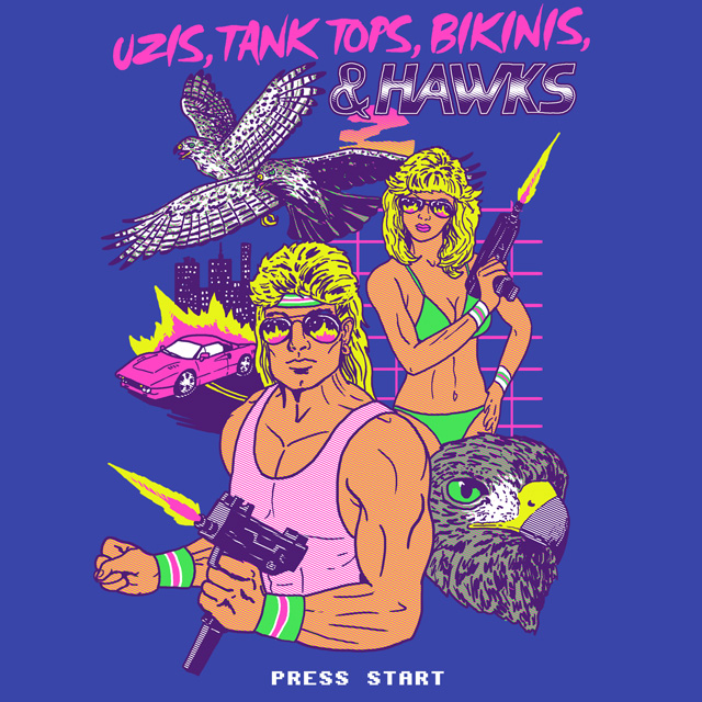 Uzis, Tank Tops, Bikinis, and Hawks