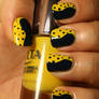 Yellow With Navy Polka Dots