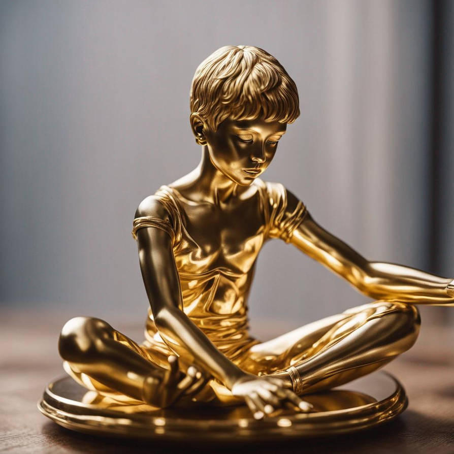 Young Contortionist Turned Into Gold Statue by researcher42 on DeviantArt