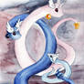 Pokemon - Dragonair and Dratini