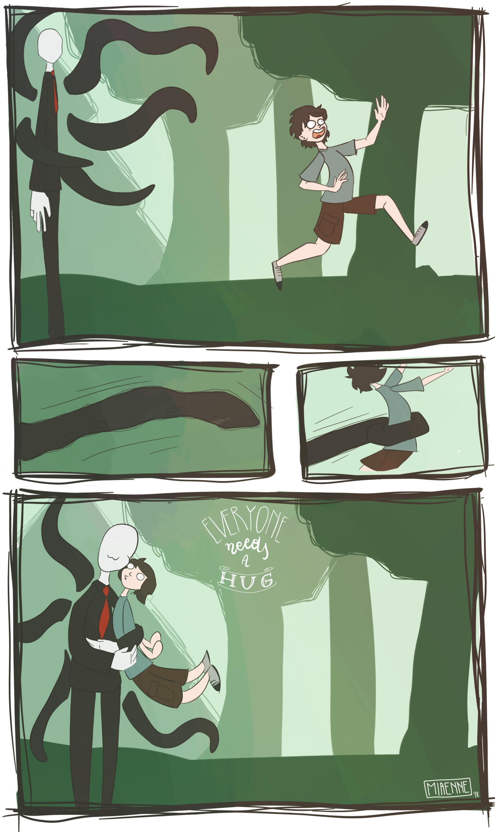 Splenderman Human Slender Man Hug