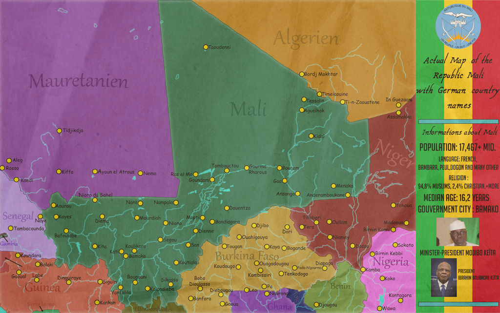 Modern Map of Mali