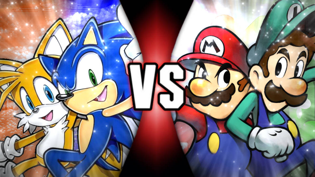 Sonic and Tails vs Mario and Luigi by JustanOtaku18 on DeviantArt
