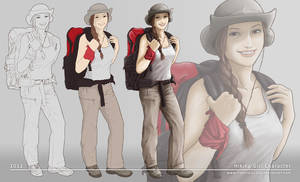 Hiking Girl Character