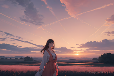 [6K AI ART] You color my heart like the sunset.