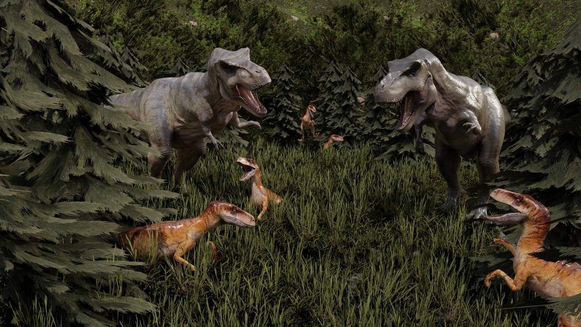 T rex And Raptor by StylizedFnafpack on DeviantArt