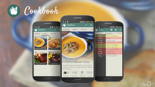 Cookbook Android Application Interface