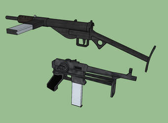 Damontian Marder and Extremi Sten SMGs