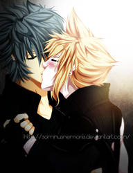 Kisuuuu! +Noctis x Cloud + by SomnusNemoriis