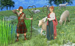 The Shepherd and the Shepherdess by Fae3D