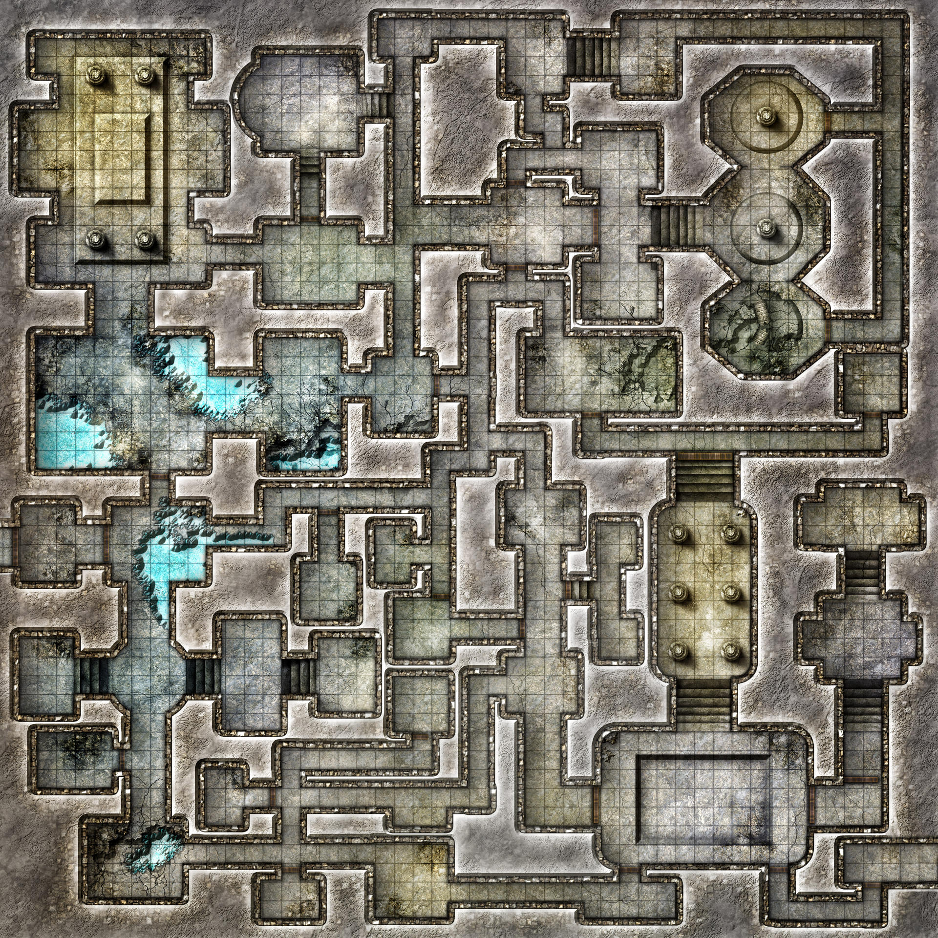 Compound Battle Maps Empty Dungeon Map w entrances by Zatnikotel on DeviantArt