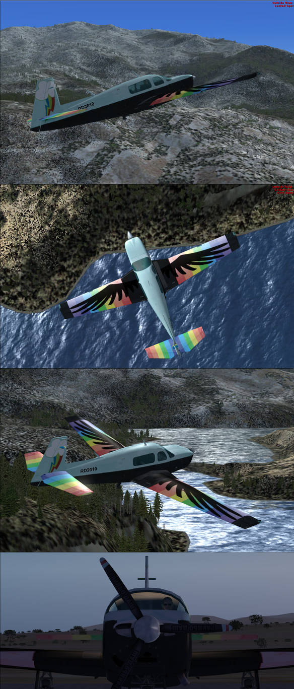 Rainbow Dash Mooney Bravo FSX Livery by BroniePologist
