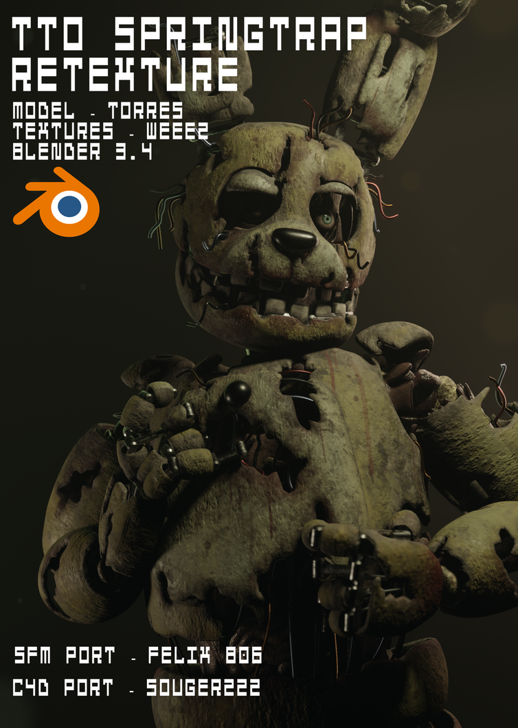FNAF (Blender) TTO Springtrap Retexture Release by WeeezStudios on ...