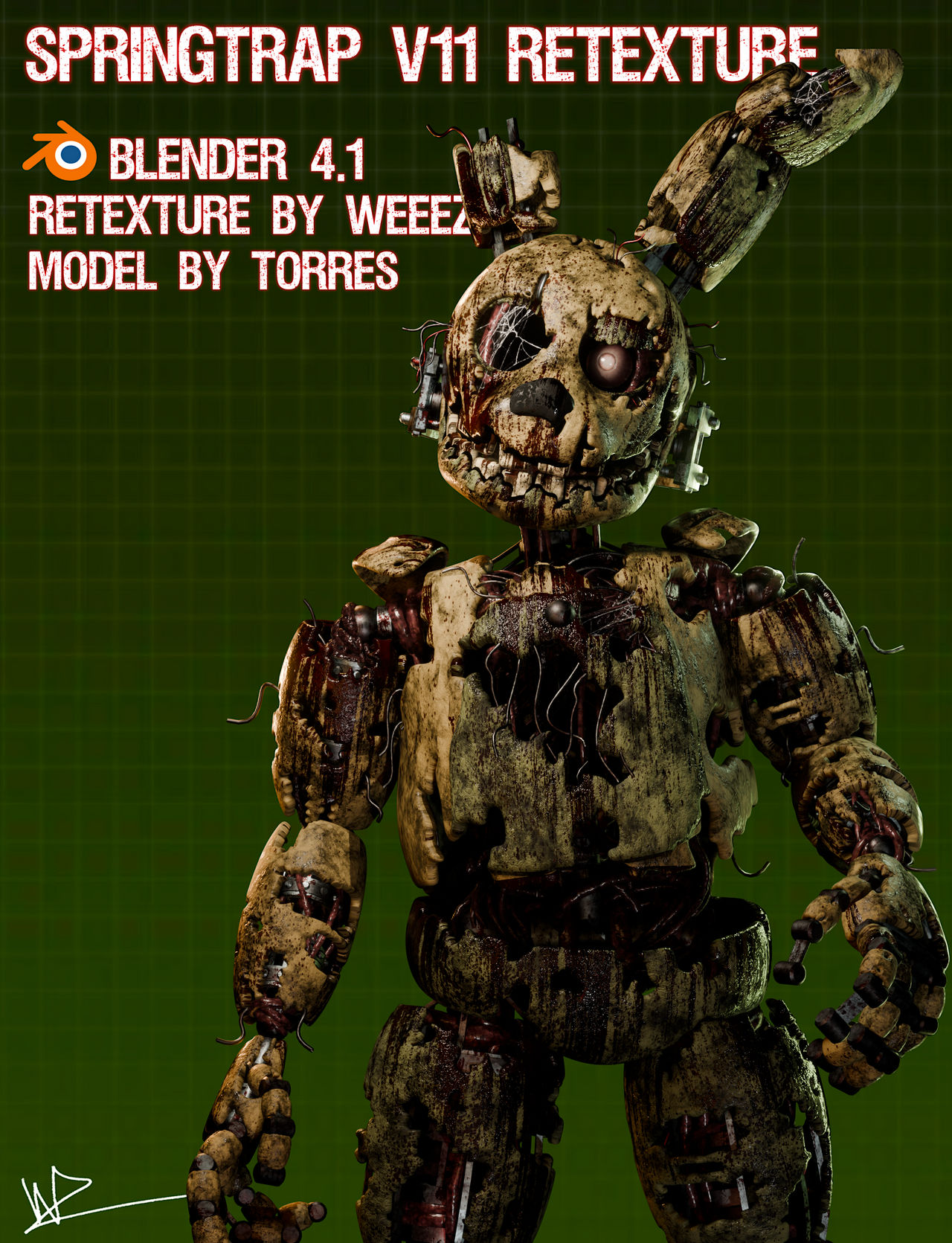 Torres Springtrap V11 Edit Release (Blender 4.1+) by WeeezStudios on ...