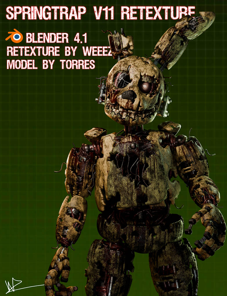 Springtra Model Torres Springtrap V11 Edit Release (Blender 4.1+) by WeeezStudios on ...