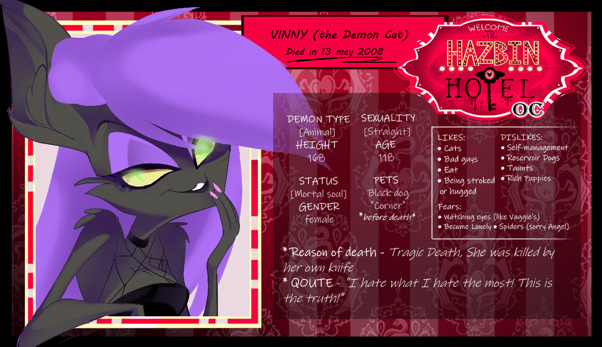 Hazbin Hotel card template: OC Vinny by fancyfanJ on DeviantArt