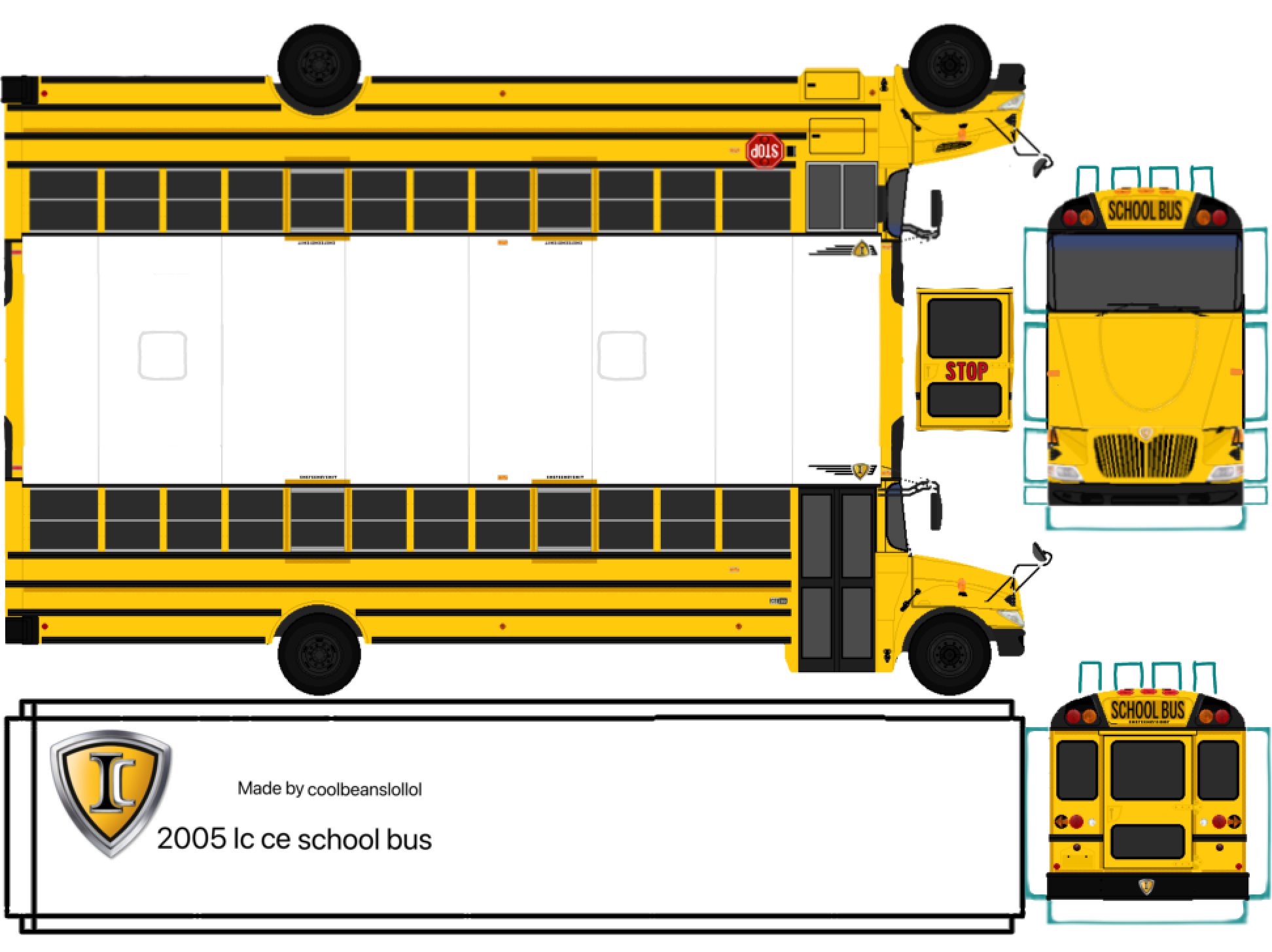 Ic Paper Bus Papercraft 2005 IC CE school bus by coolbeanslollol on DeviantArt