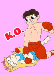 Marco punching Star's belly