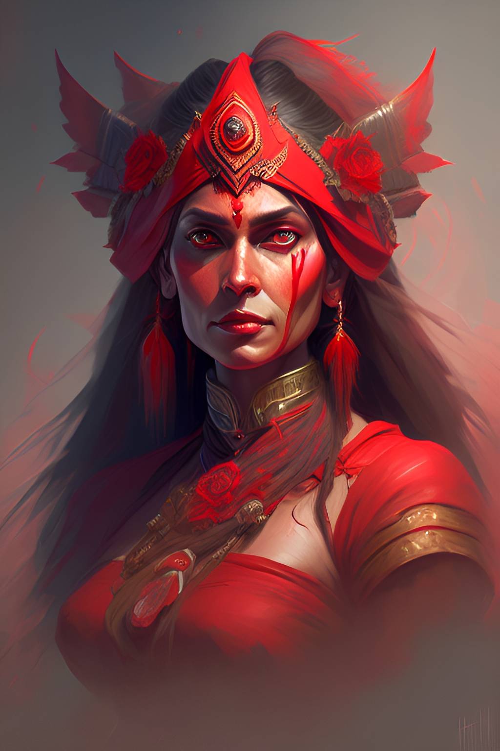 Indian Witch in red dress by SKChaturesh on DeviantArt