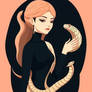 Girl with Snake Illustration 