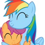 Rainbow Dash and Scootaloo - Snuggle!