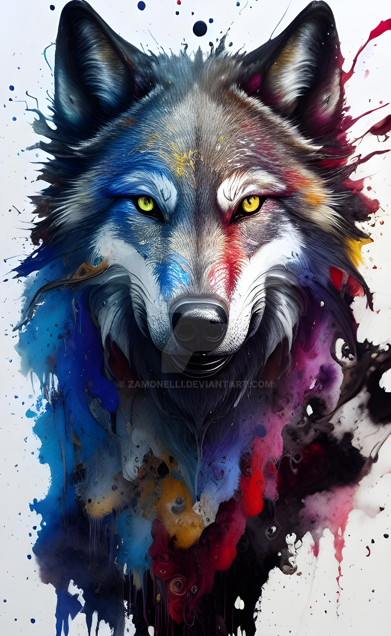 Colorful Wolf 1 by Zamonelli on DeviantArt