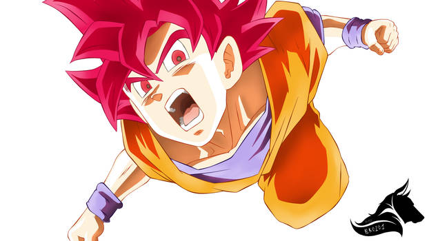 Goku Super Saiyan God (Colored Version)