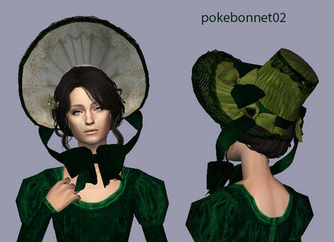 Pokebonnet02 regency bonnet hat - silk-lace-bows