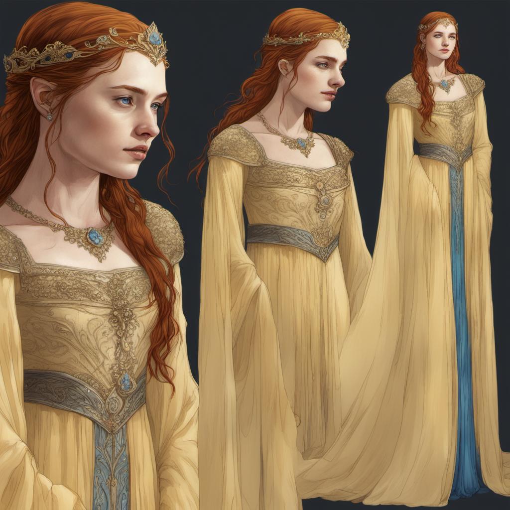Medieval Countess Costume Gold Ladies Sansa Stark Medieval Countess Costume Gold Ladies Sansa Stark