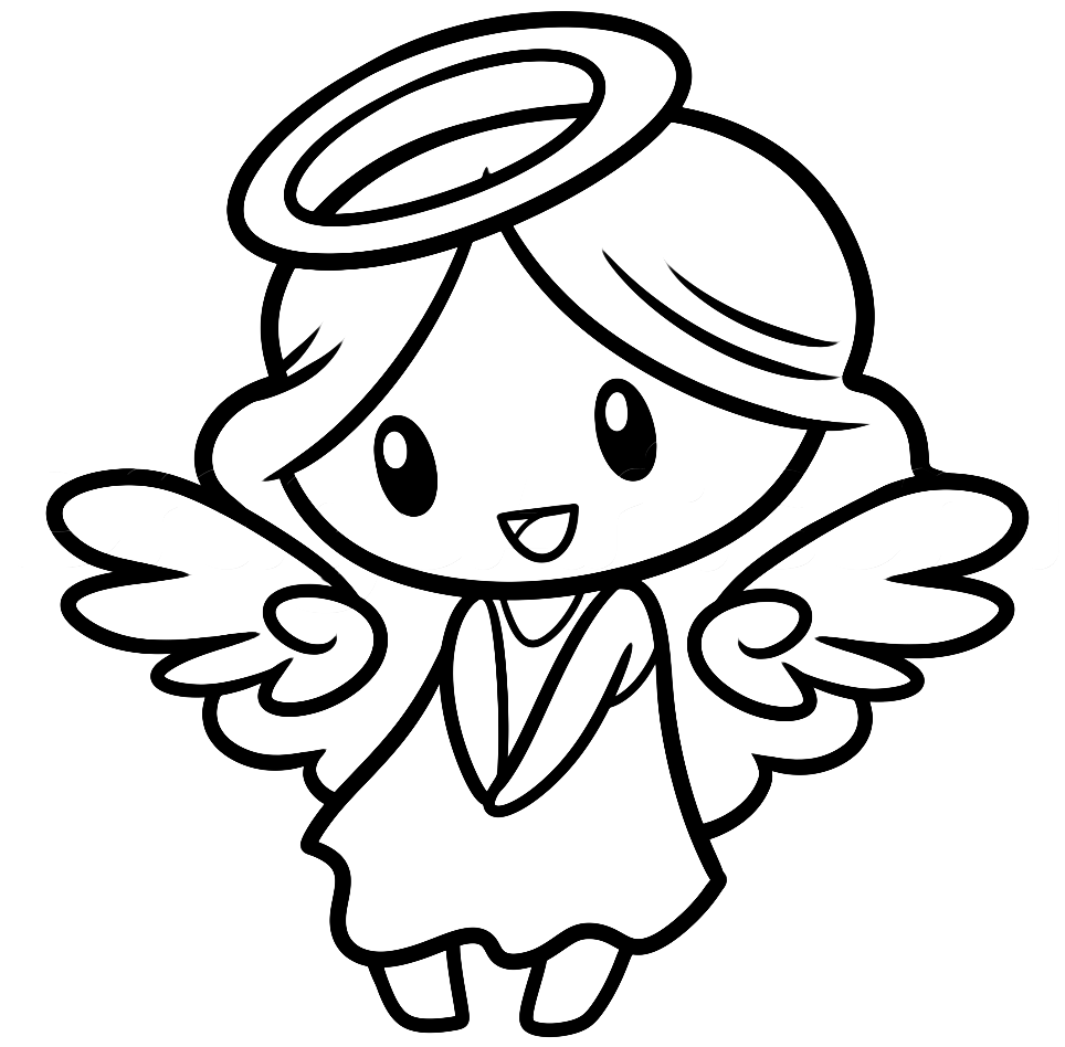 Chibi Angel lineart-- White BG