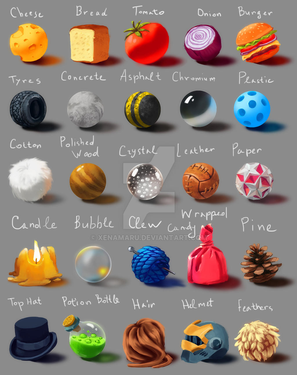 Material study 51-75 by Xenamaru on DeviantArt