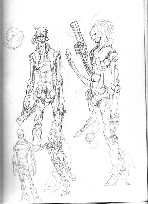 Psyborg Drawing Cyborg Sketch idea by Archaon656 on DeviantArt