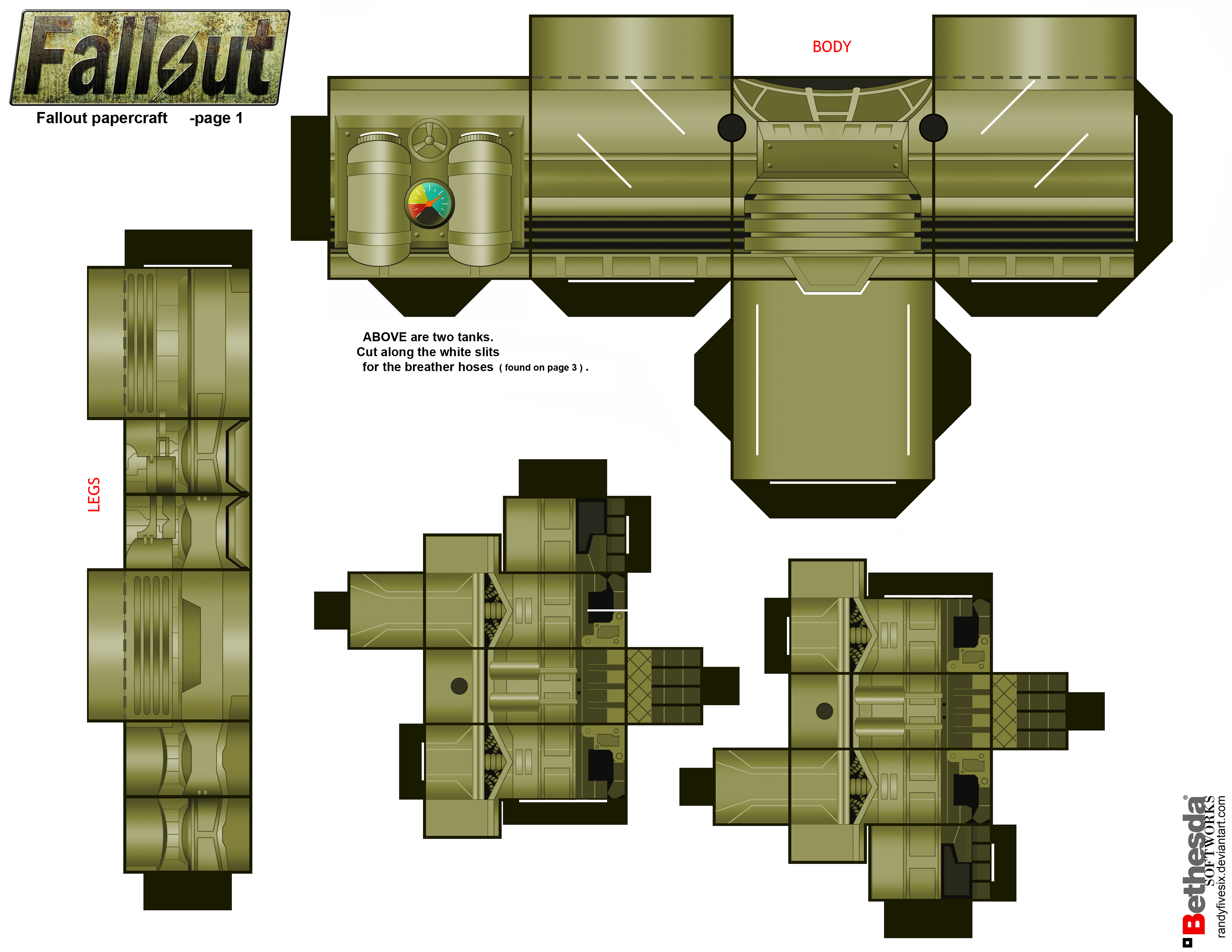 Fallout Crafts Paper.pdf Fallout papercraft page-1 by randyfivesix on DeviantArt