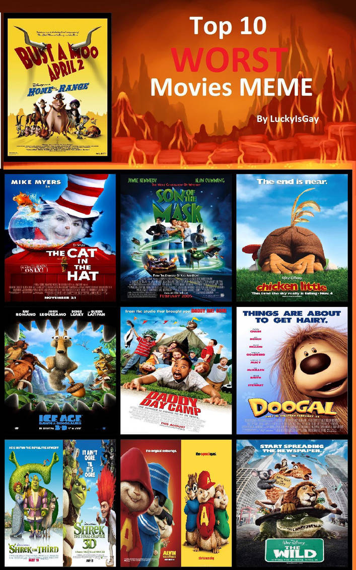 Top 10 Worst Movies by JohnMarkee1995 on DeviantArt