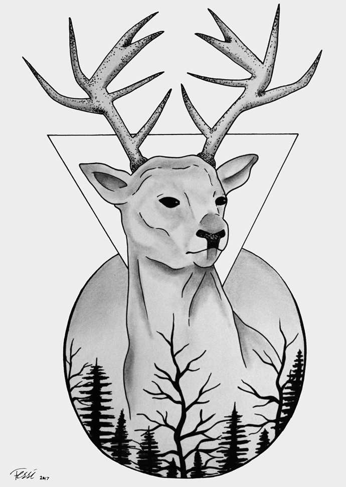 Deer Tattoo Design