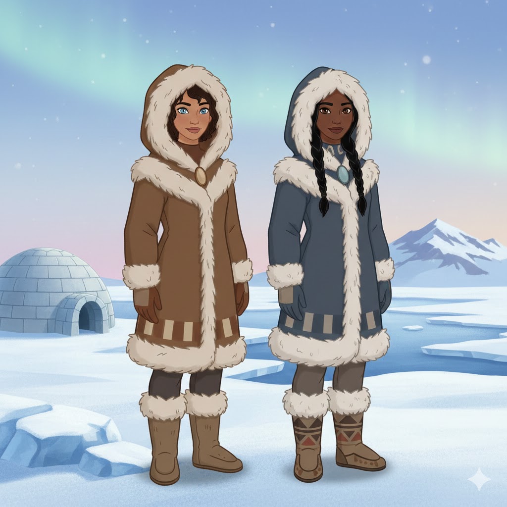 Avatar Inuit Sydney and Joyce in Inuit outfits by bluemoon9229 on DeviantArt