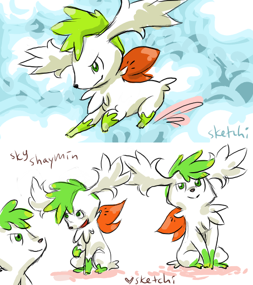 shaymin sky form by aquatica-monster on DeviantArt