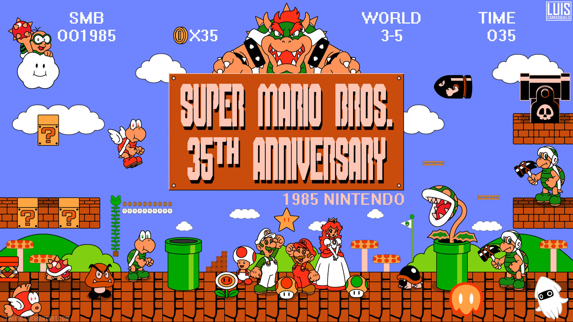 Kan ikke Glamour skyskraber Super Mario Bros. 35th Anniversary (Classic) by Lwiis64 on DeviantArt