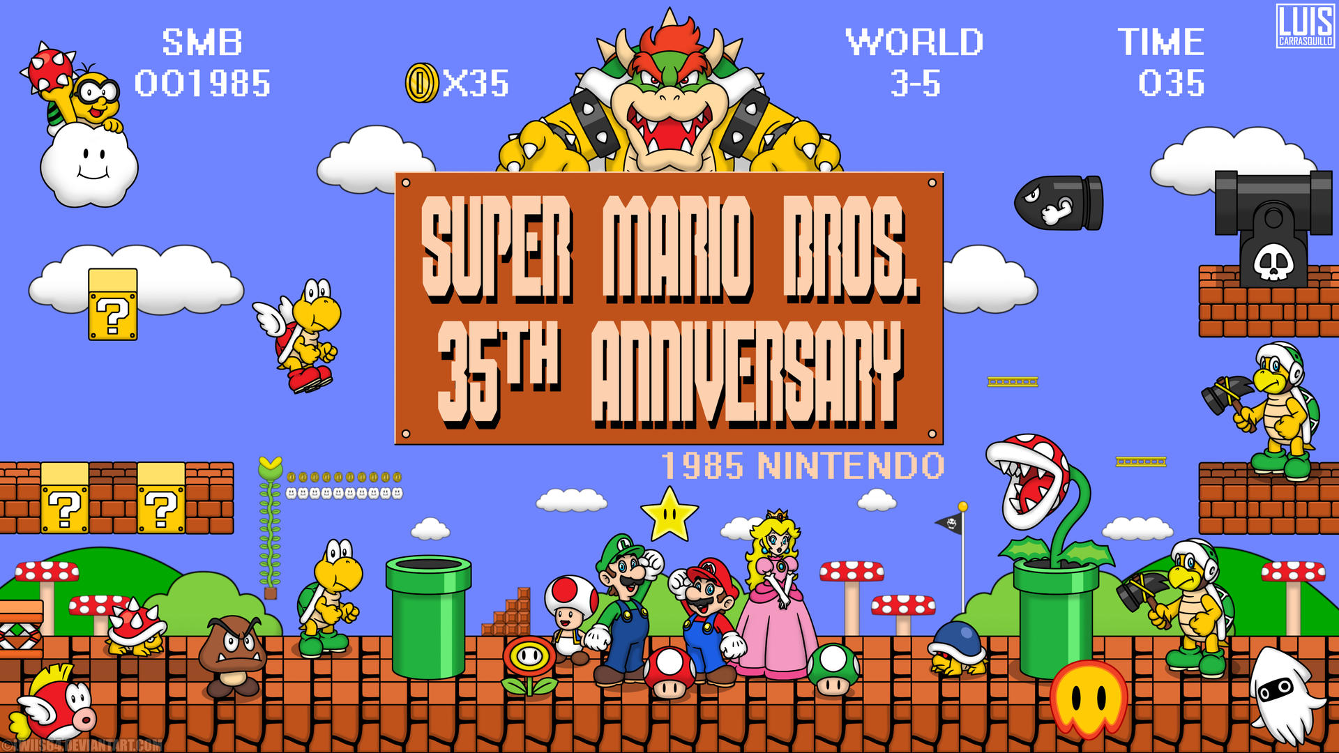 Super Mario Bros 35th Anniversary By Lwiis64 On DeviantArt super-mario-bros-35th-anniversary-by-lwiis64-on-deviantart