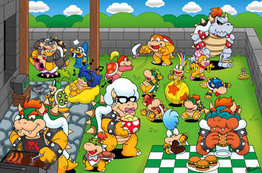 Bowser Family Barbecue (Art Commission)