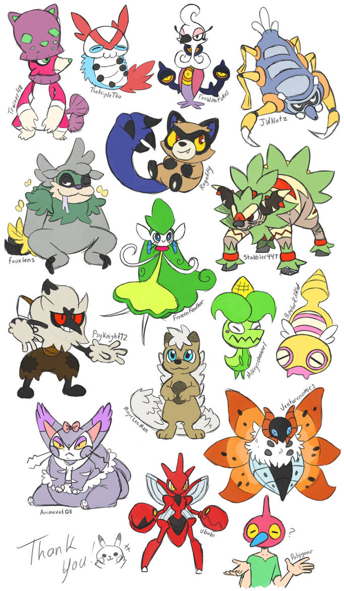 Fakemon Giveaway Sketches by Spiffy-Pkmn on DeviantArt