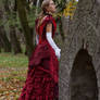 Dark-red victorian dress
