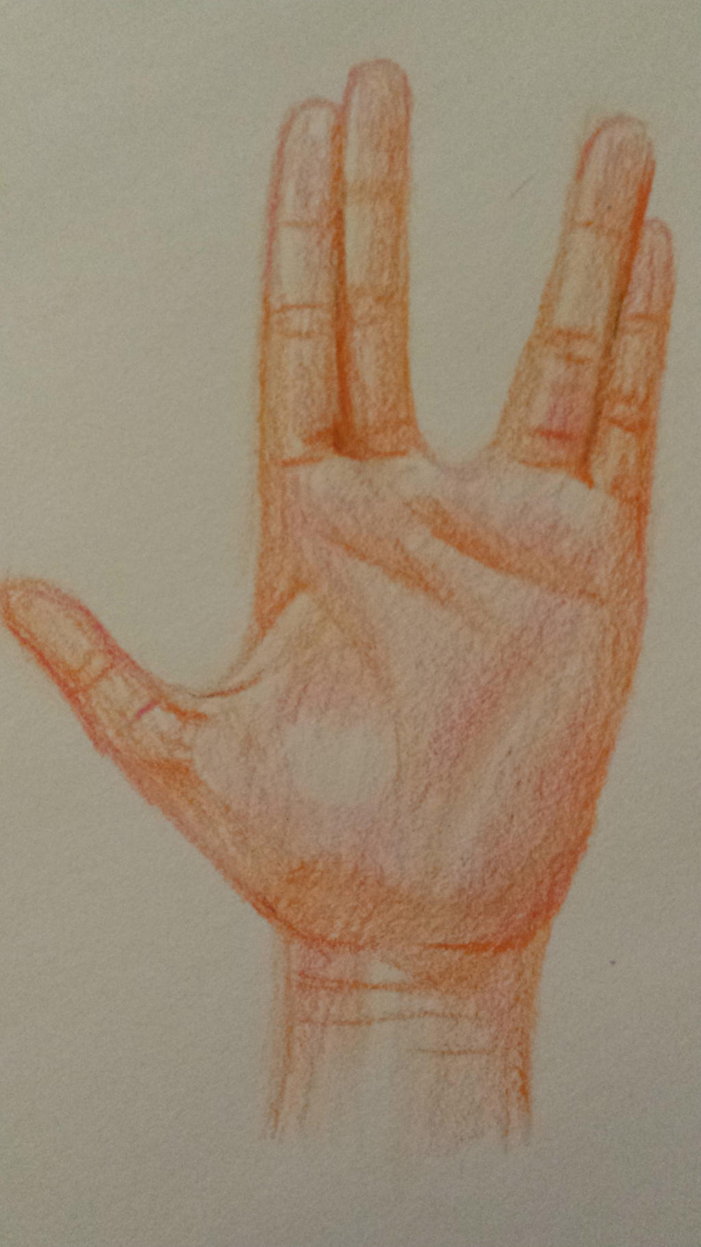 hand study 3: colored pencil