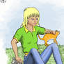 Girl with Cats 1